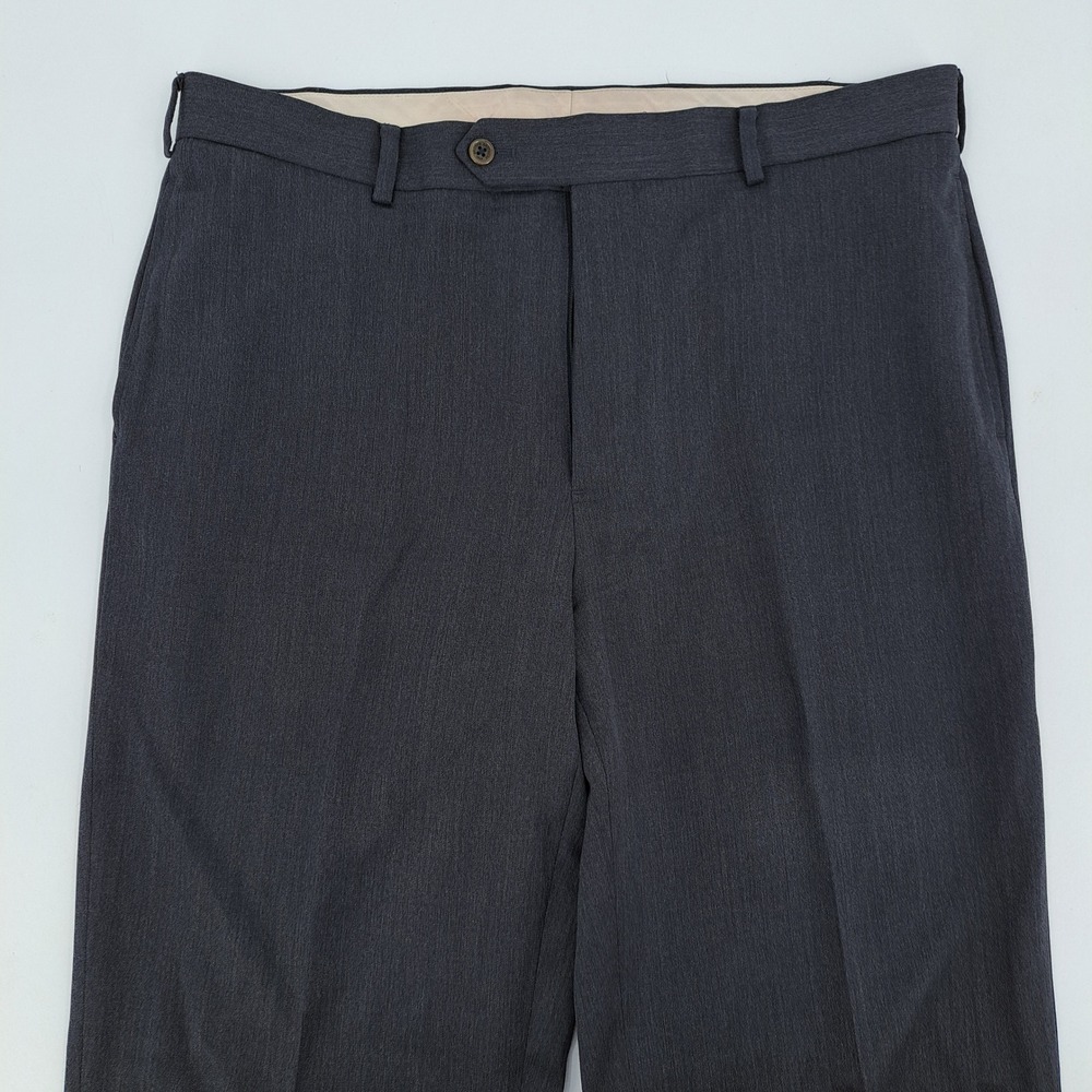 Brooks Brothers Madison Dress Pants Mens 37x32 Wool Charcoal Gray Flat Front - Picture 2 of 12